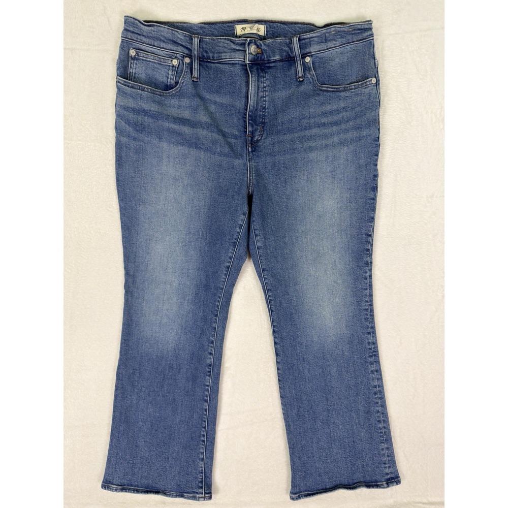 Madewell Jeans Womens 32 Blue Medium Wash Mid Rise Kick Out Bootcut‎ Stretch